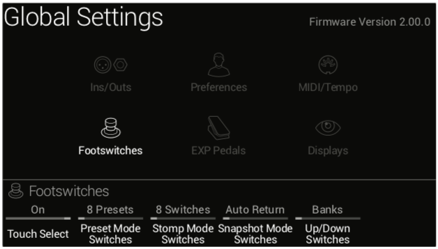 helix assign snapshot to footswitch